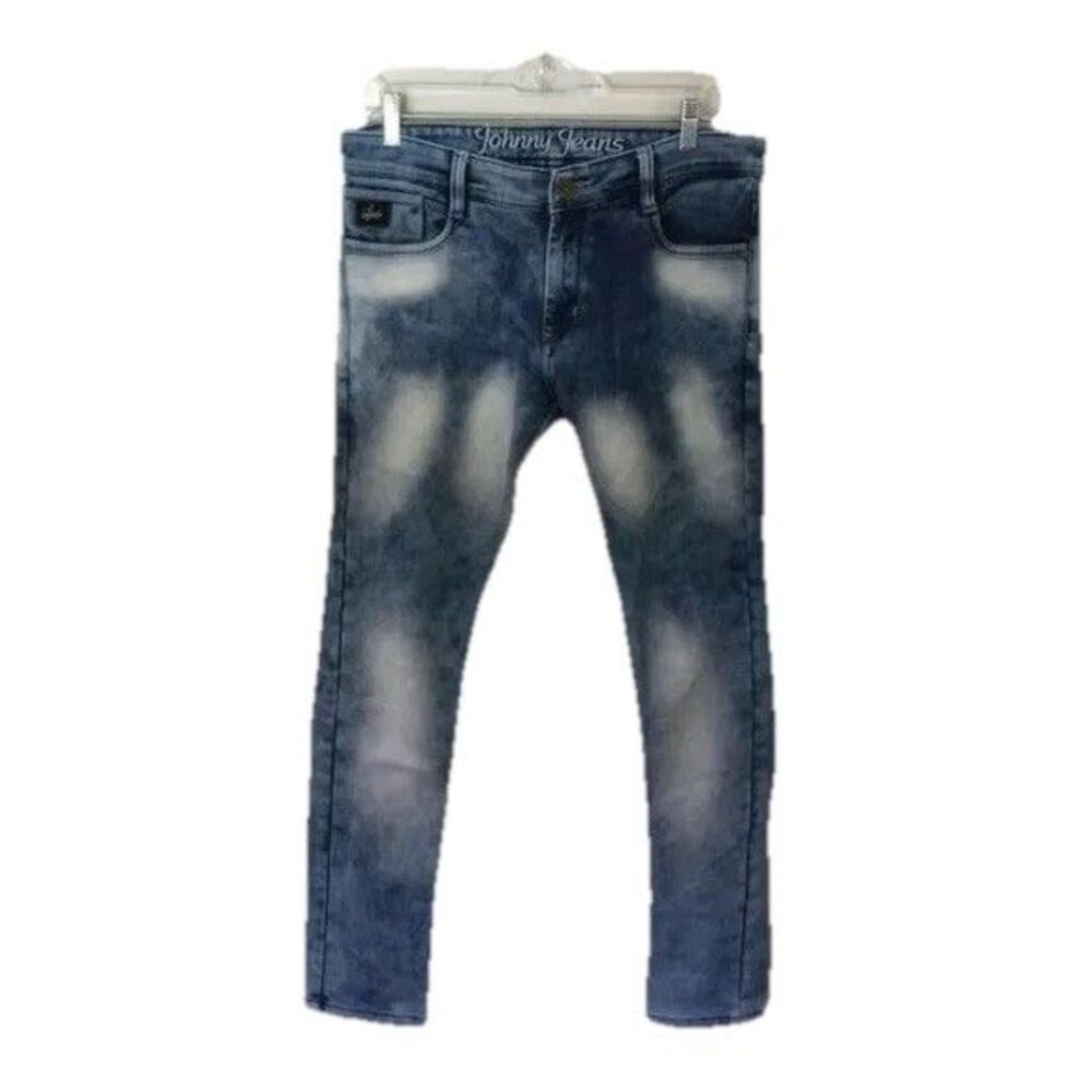 Johnny Jeans The Perfect Tailor Size 34 Skinny Bleached Men's Jeans
